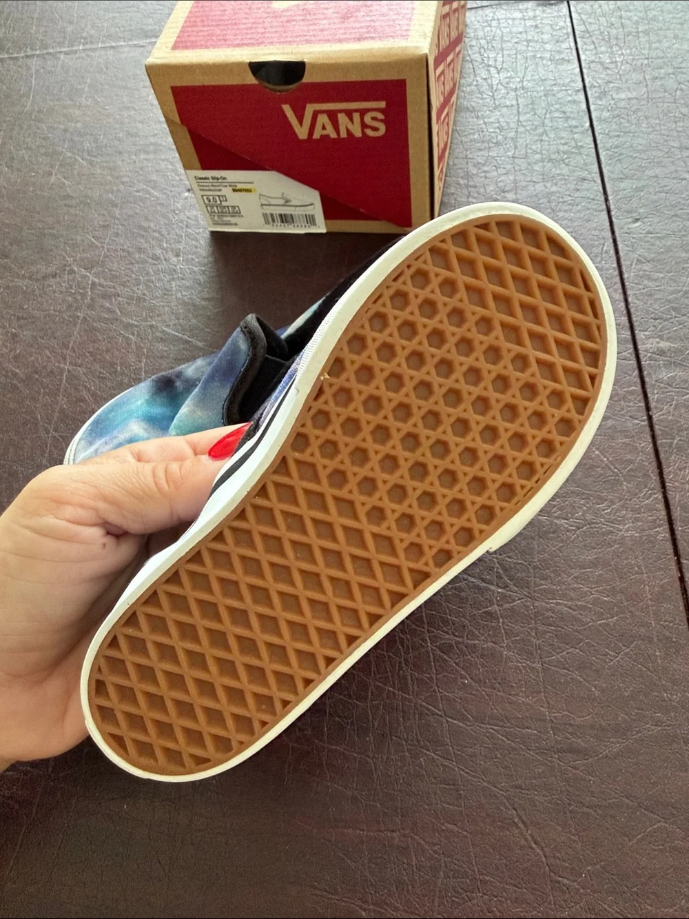 Vans Kids Slip-On Sneakers in Blue and Purple Galaxy Print Toddler Size 9